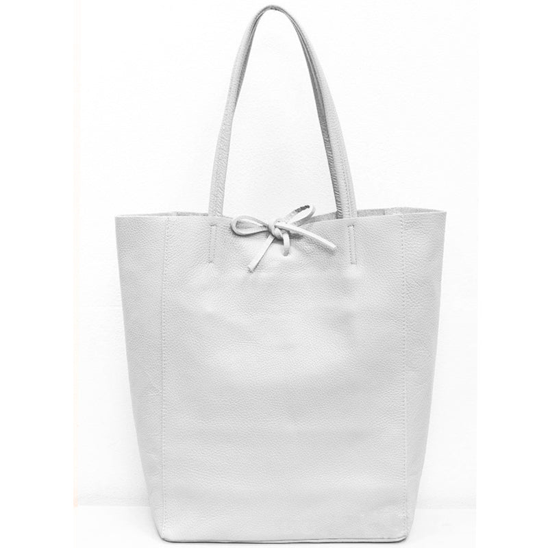 (b5) Your Bag Heaven Tote Bag Shopper White Soft Leather