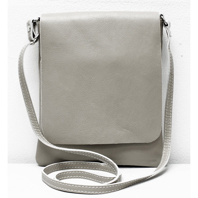 (b2) Your Bag Heaven Light Grey Leather Crossbody Shoulder Bag