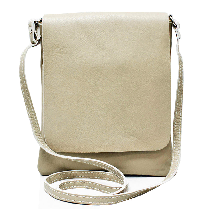 (b2) Your Bag Heaven Light Taupe Leather Crossbody Shoulder Bag