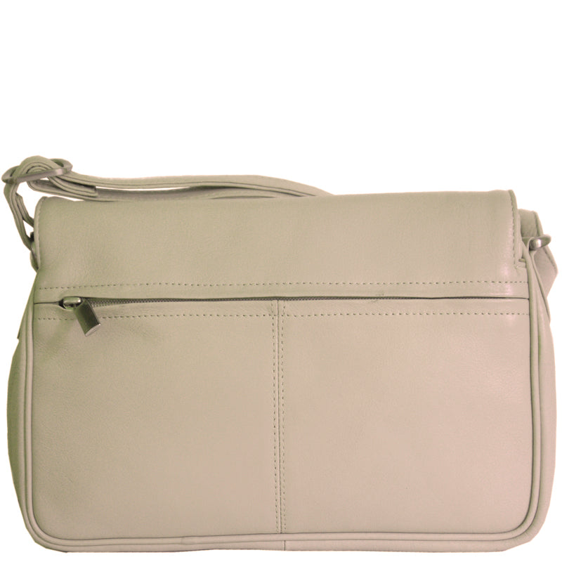Premium Leather Cream Crossbody Shoulder Bag
