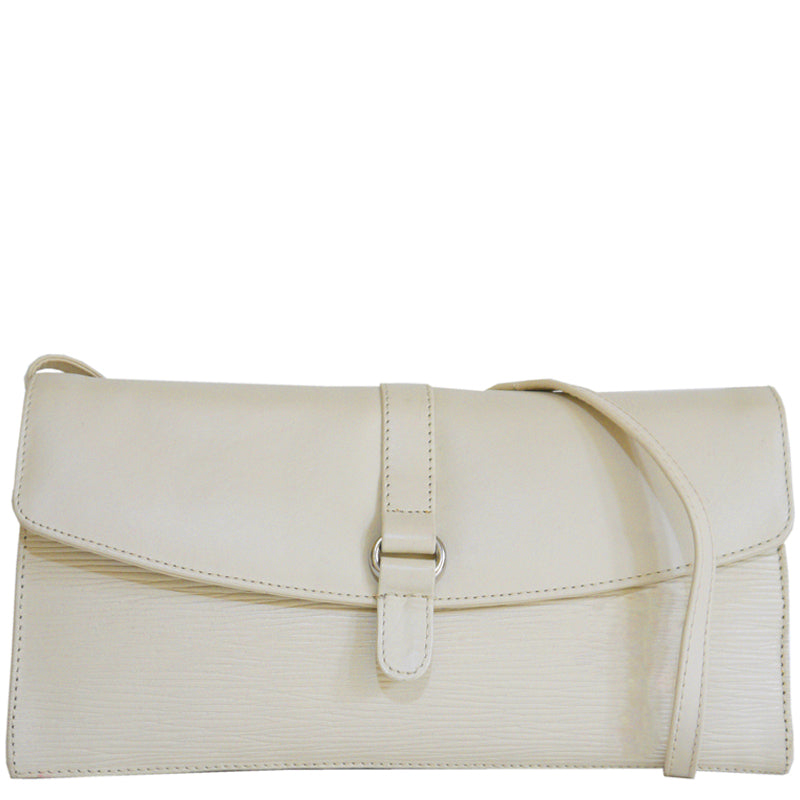 Your Bag Heaven (1e) Cream Leather Clutch Bag Shoulder Bag