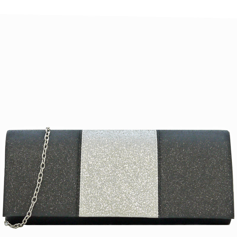 a Your Bag Heaven Black Silver Clutch Bag Evening Bag Shoulder Bag