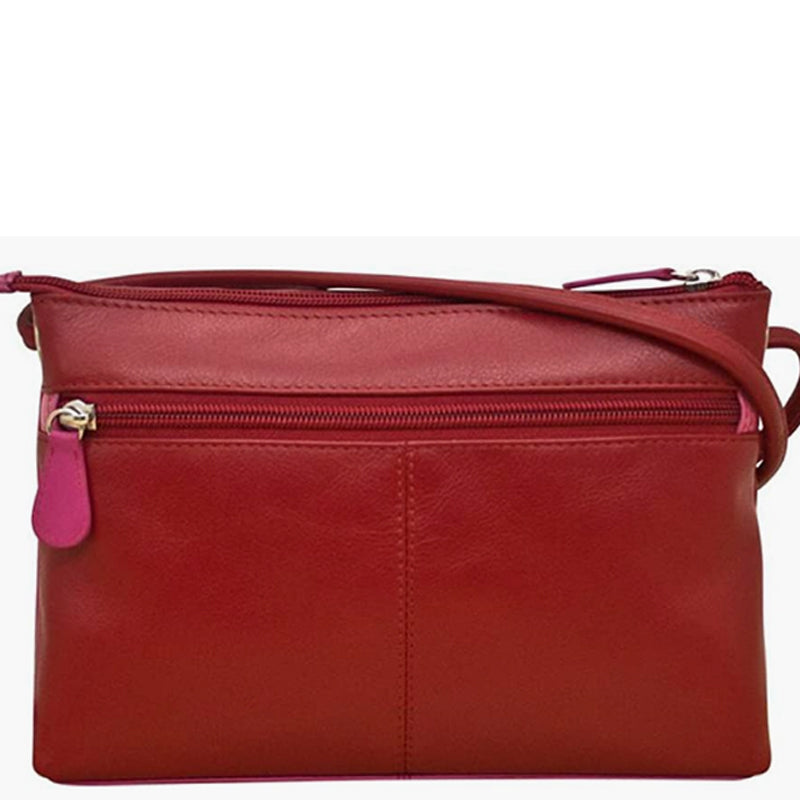 (b7) Your Bag Heaven Red Pink Leather Crossbody Shoulder Bag