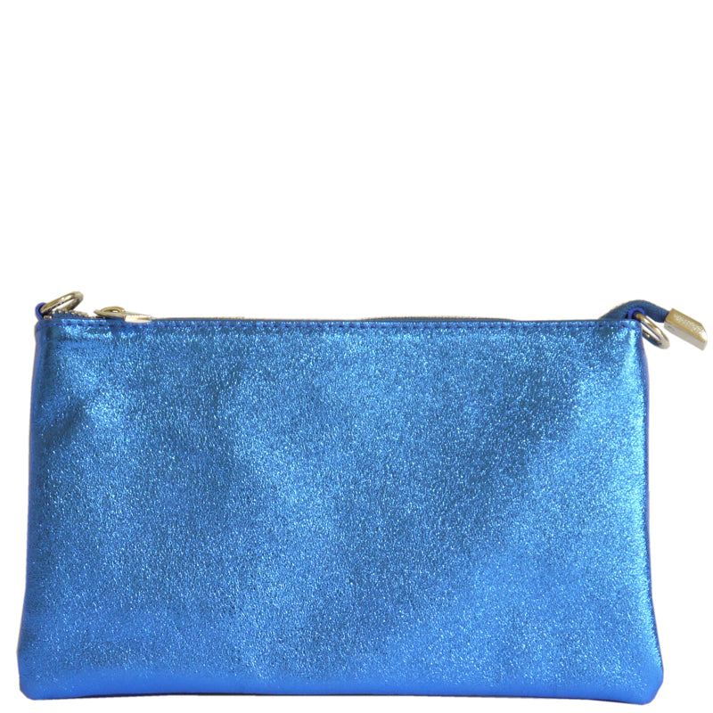 (a1a) Your Bag Heaven Metallic Royal Blue Crossbody Shoulder Bag