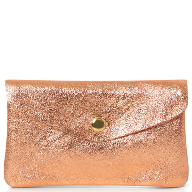 (a2) Your Bag Heaven Metallic rose Gold Leather Purse