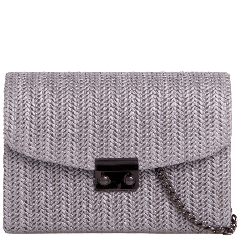 Your Bag Heaven a4b Non Leather Grey Clutch Evening Shoulder Bag