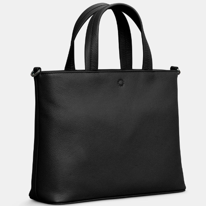 a1 Yoshi Black Soft Leather Grab Crossbody Shoulder Multiway Bag