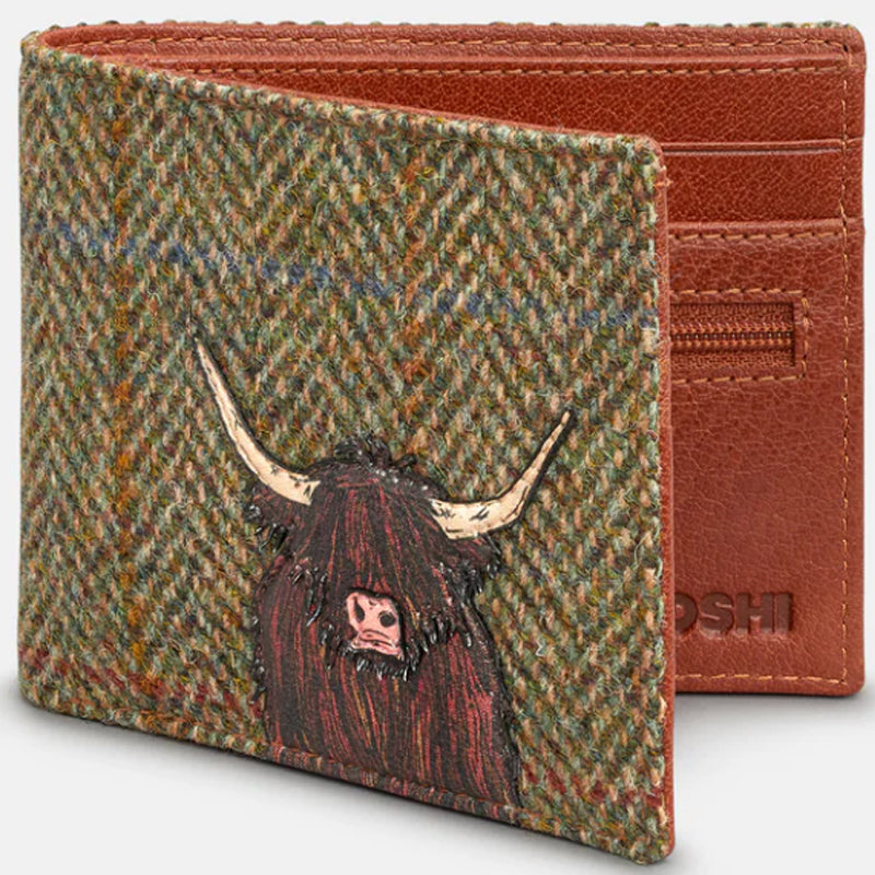 Yoshi (a1) Brown Leather Tweed Mens Wallet