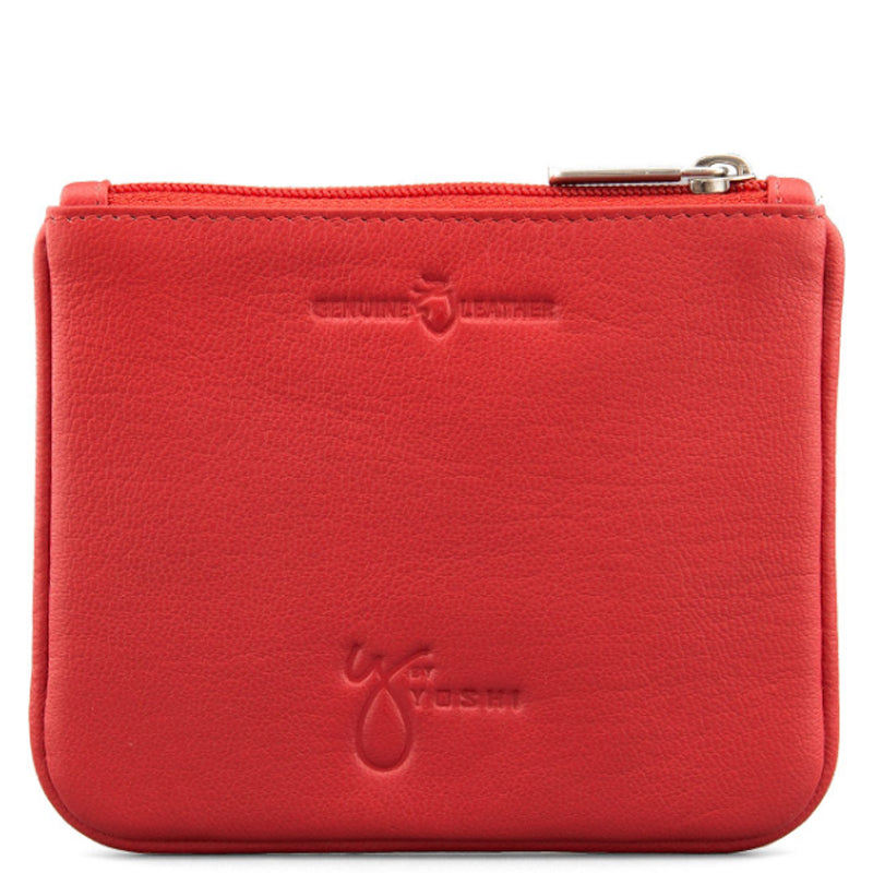 Yoshi (c5) Coin Card Purse Red Soft Leather