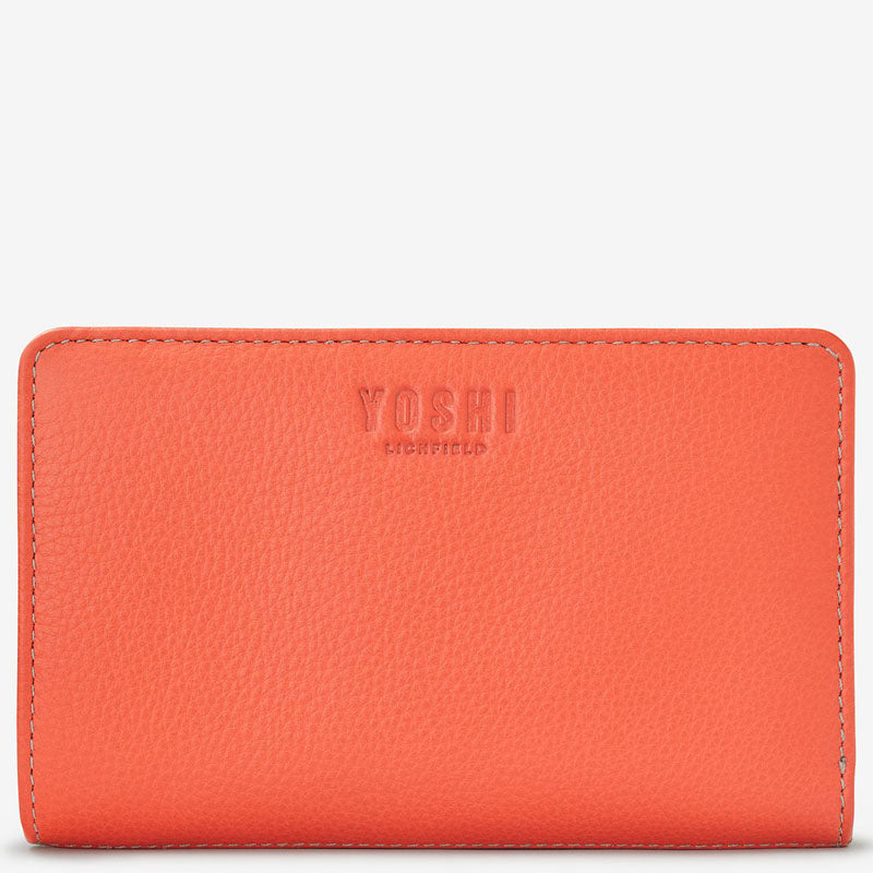Yoshi (c4) Coral Multi Coloured Leather Front Flap Purse