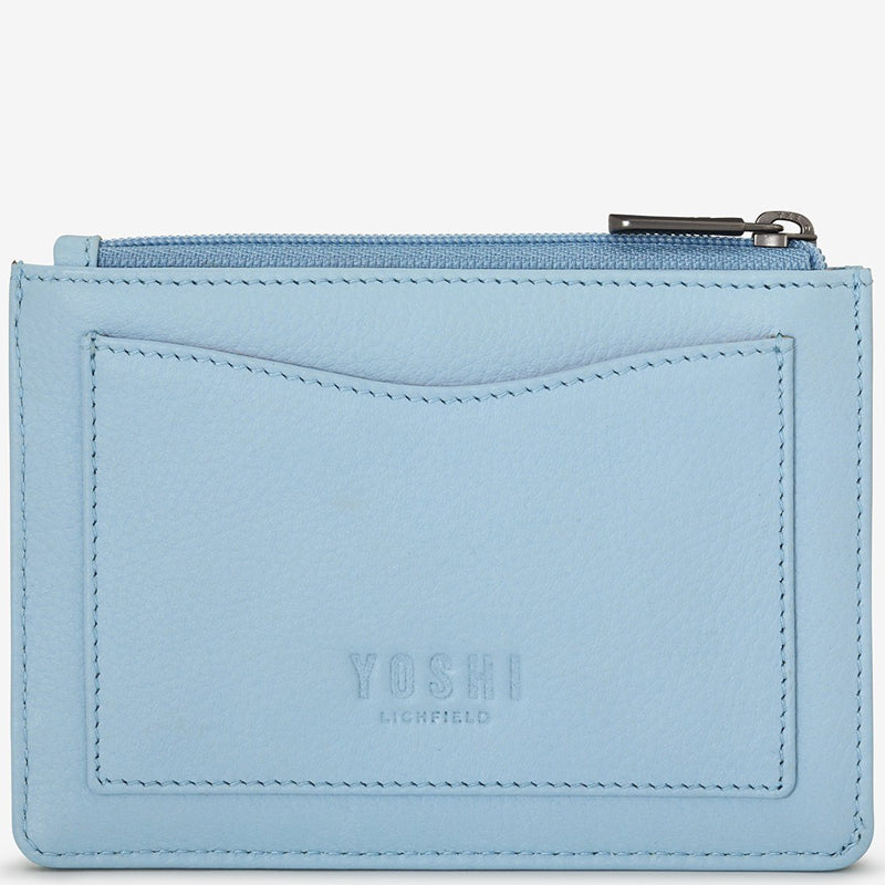 a1 Yoshi Blue Soft Leather Coin Card Purse