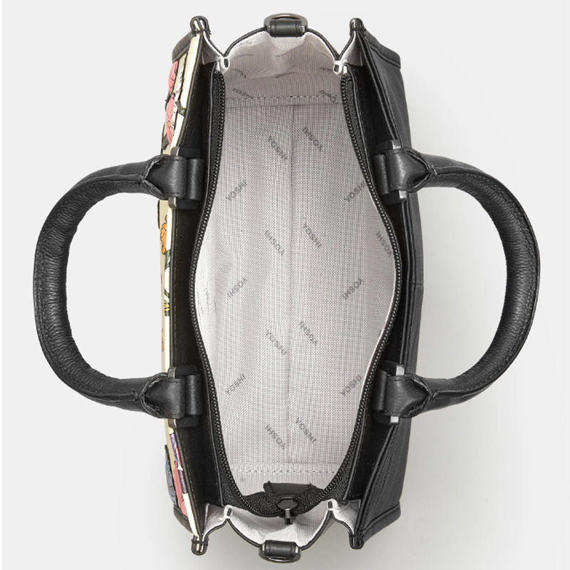 a1 Yoshi Black Multi Soft Leather Crossbody Shoulder Grab Multiway Bag